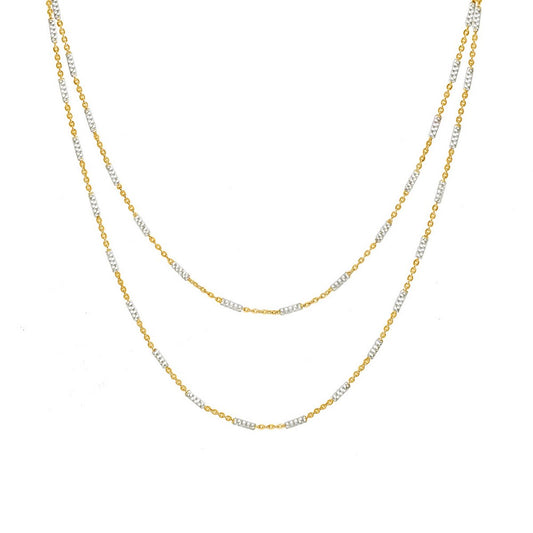 Real Effect Silver & Gold-plated Necklace REY18TB