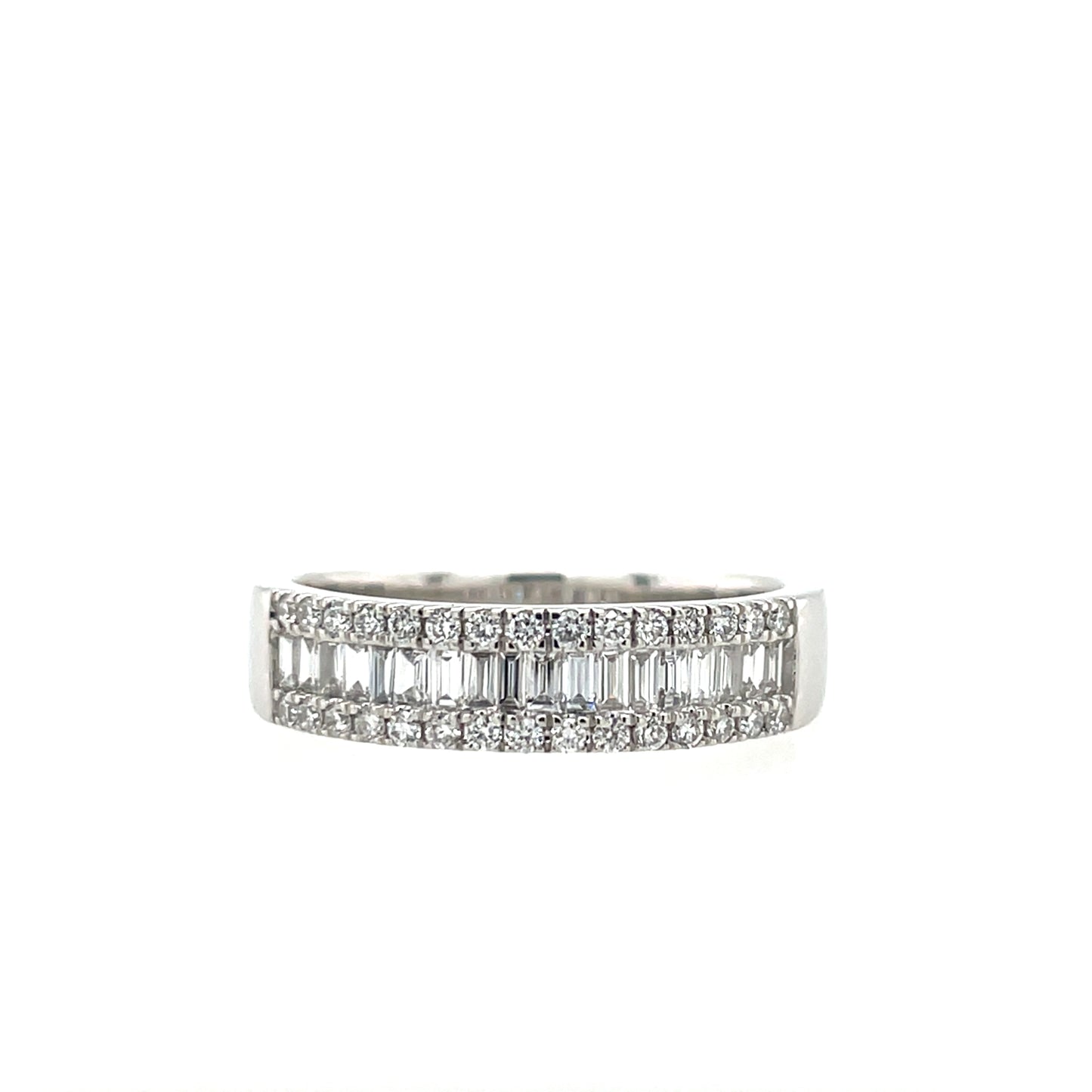 9ct White Gold Lab Grown Diamond Baguette Band Ring 0.47ct X151