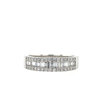 9ct White Gold Lab Grown Diamond Baguette Band Ring 0.47ct X151