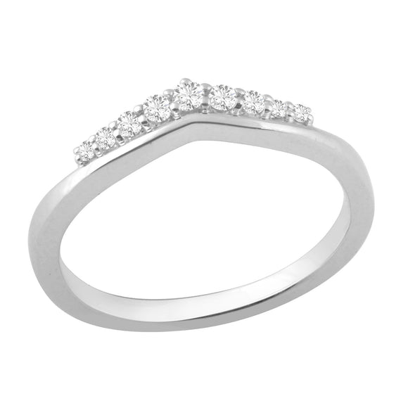 9ct White Gold Diamond 0.17ct Wishbone Ring X140