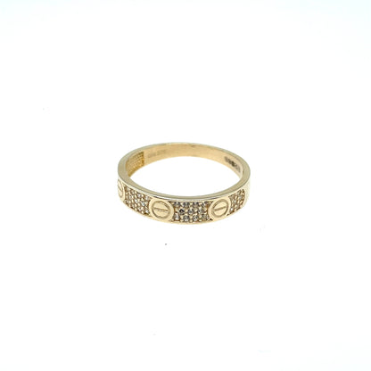 9ct Gold CZ "Love" Ring GRZ367