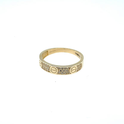 9ct Gold CZ "Love" Ring GRZ367