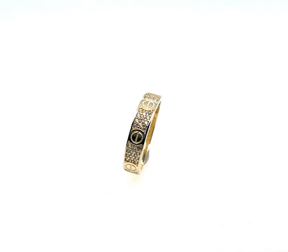 9ct Gold CZ "Love" Ring GRZ367