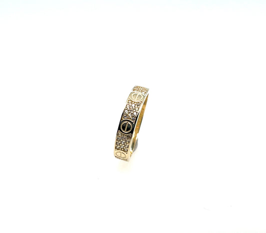 9ct Gold CZ "Love" Ring GRZ367