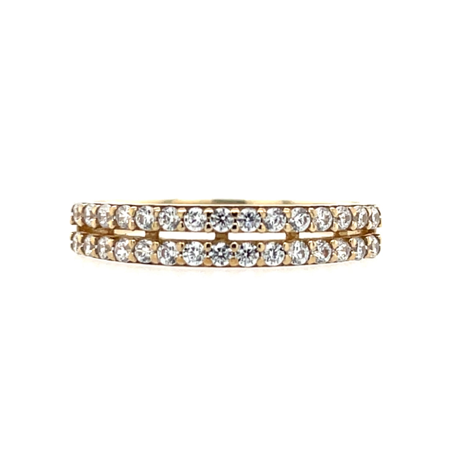 9ct Gold CZ Double Row Eternity Ring GRA119