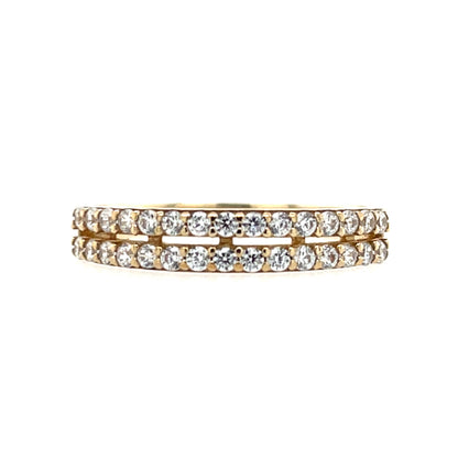 9ct Gold CZ Double Row Eternity Ring GRA119