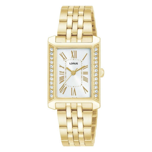LORUS QUARTZ LADIES GOLD PLATED WHITE DIAL BRACELET WATCH RG238YX9