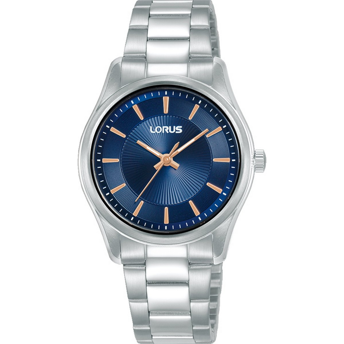 LORUS QUARTZ LADIES STAINLESS STEEL BLUE DIAL BRACELET WATCH RG243XX9