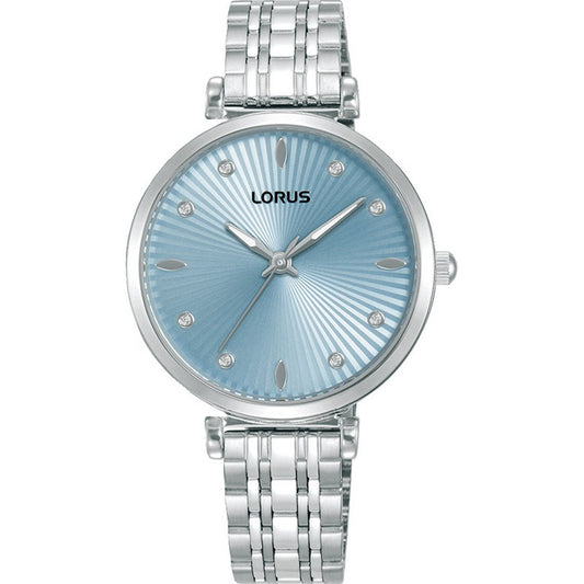 LORUS QUARTZ LADIES STAINLESS STEEL BLUE DIAL BRACELET WATCH RG257XX9