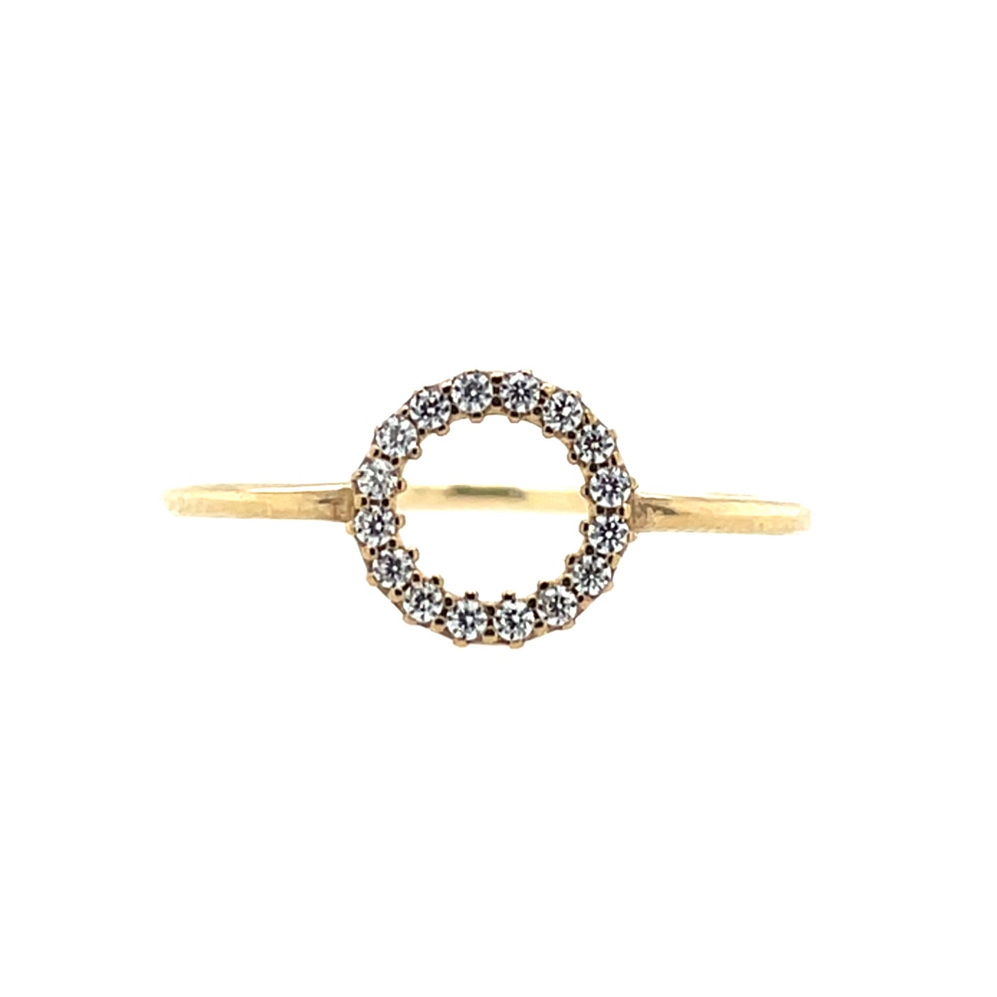 9ct Gold CZ Circle Ring GRZ265 D