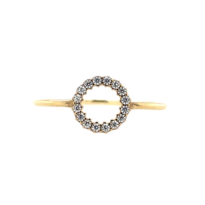 9ct Gold CZ Circle Ring GRZ265 D