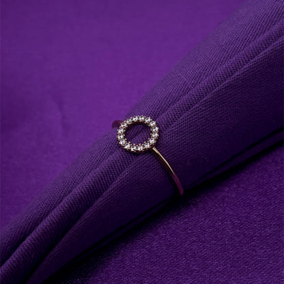 9ct Gold CZ Circle Ring GRZ265 D