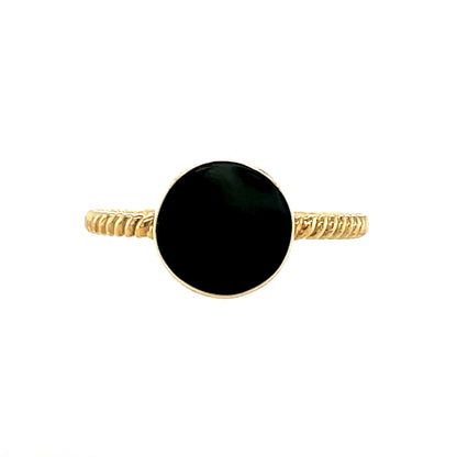 9ct Gold Round Disc Ring GR376