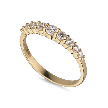 9ct Gold Graduated CZ Eternity Ring GRA110