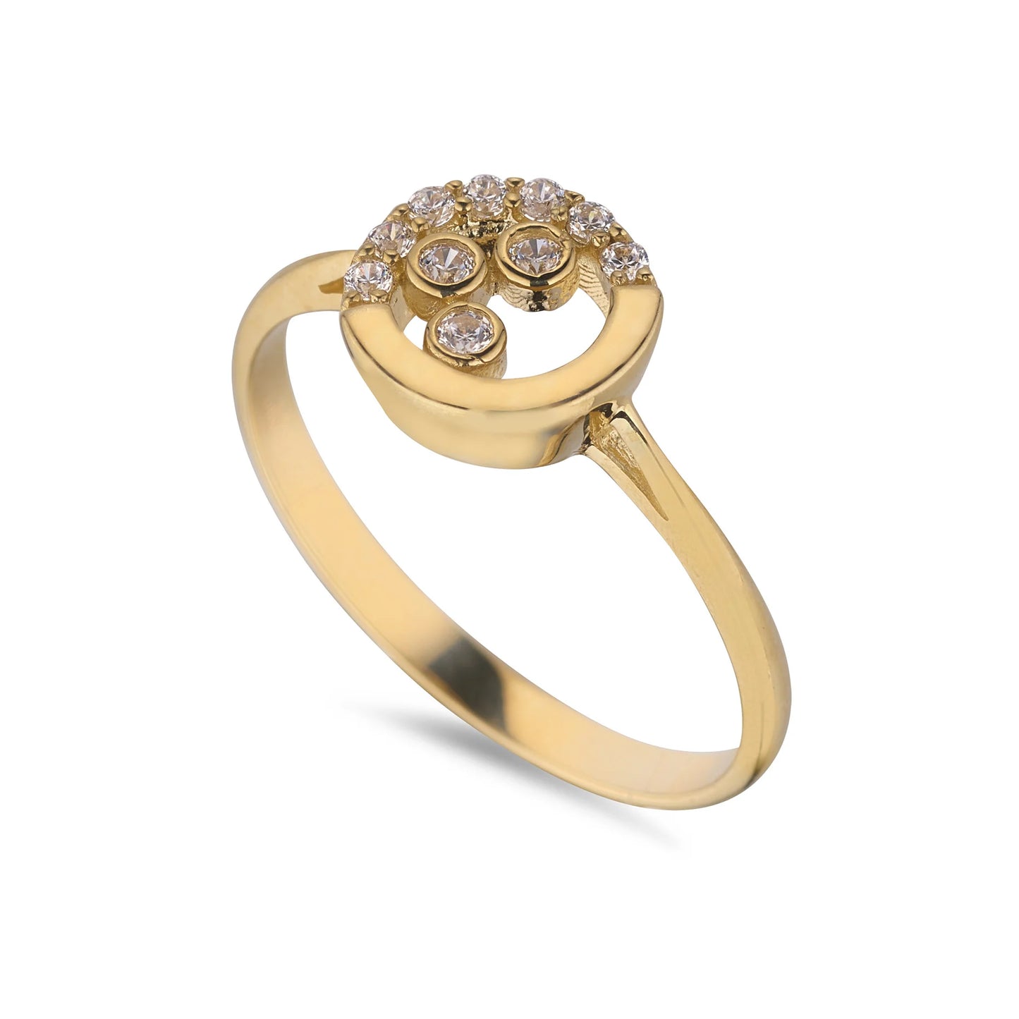 9ct Gold CZ Circles Ring GRZ318