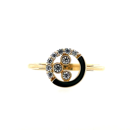 9ct Gold CZ Circles Ring GRZ318 D