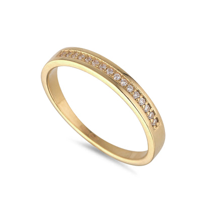 9ct Gold Graduated CZ Pavé Band Ring GRA103