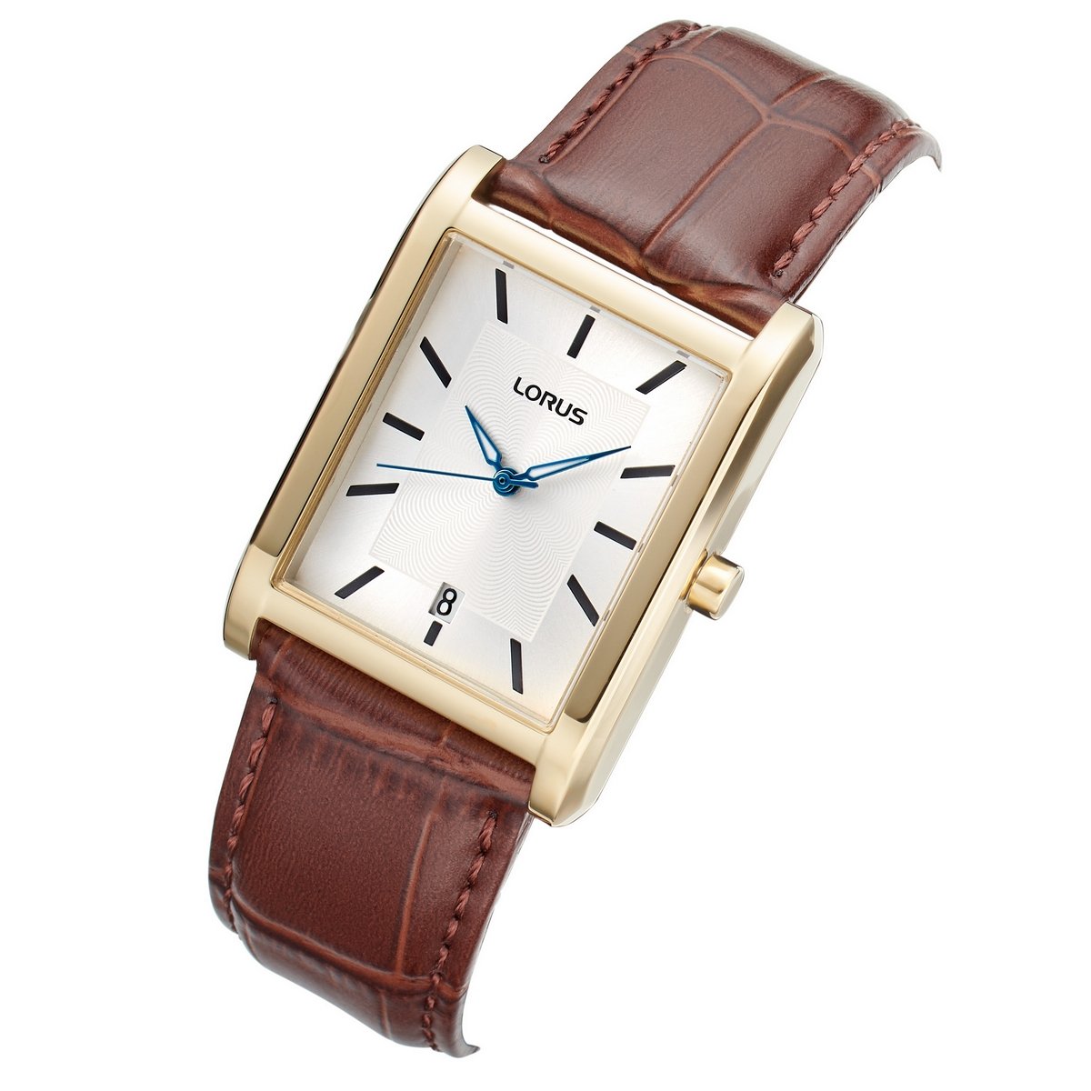 LORUS QUARTZ GENTS GOLD PLATED WHITE DIAL STRAP WATCH RH940RX9