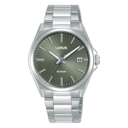LORUS QUARTZ LADIES STAINLESS STEEL GREEN DIAL BRACELET WATCH RH959SX9