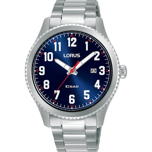 LORUS QUARTZ GENTS STAINLESS STEEL BLUE DIAL BRACELET WATCH RH981RX9