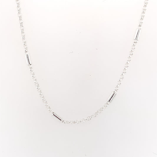 Sterling Silver Tube Chain Necklace
