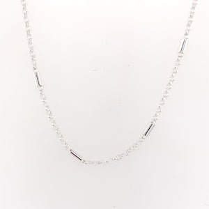 Sterling Silver Tube Chain Necklace