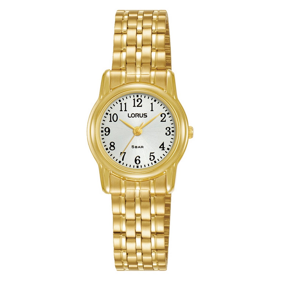 LORUS QUARTZ LADIES GOLD PLATED FULL FIGURE BRACELET WATCH RRX32HX9