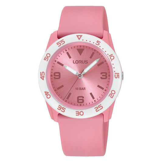 LORUS QUARTZ KIDS PINK DIAL PINK SILICONE STRAP RRX89HX9