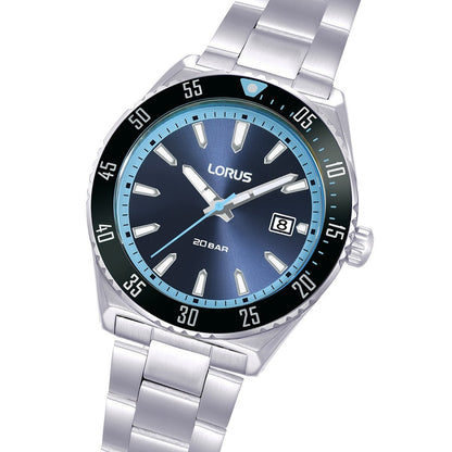 LORUS QUARTZ GENTS STAINLESS STEEL BLUE DIAL BRACELET WATCH RS957DX9