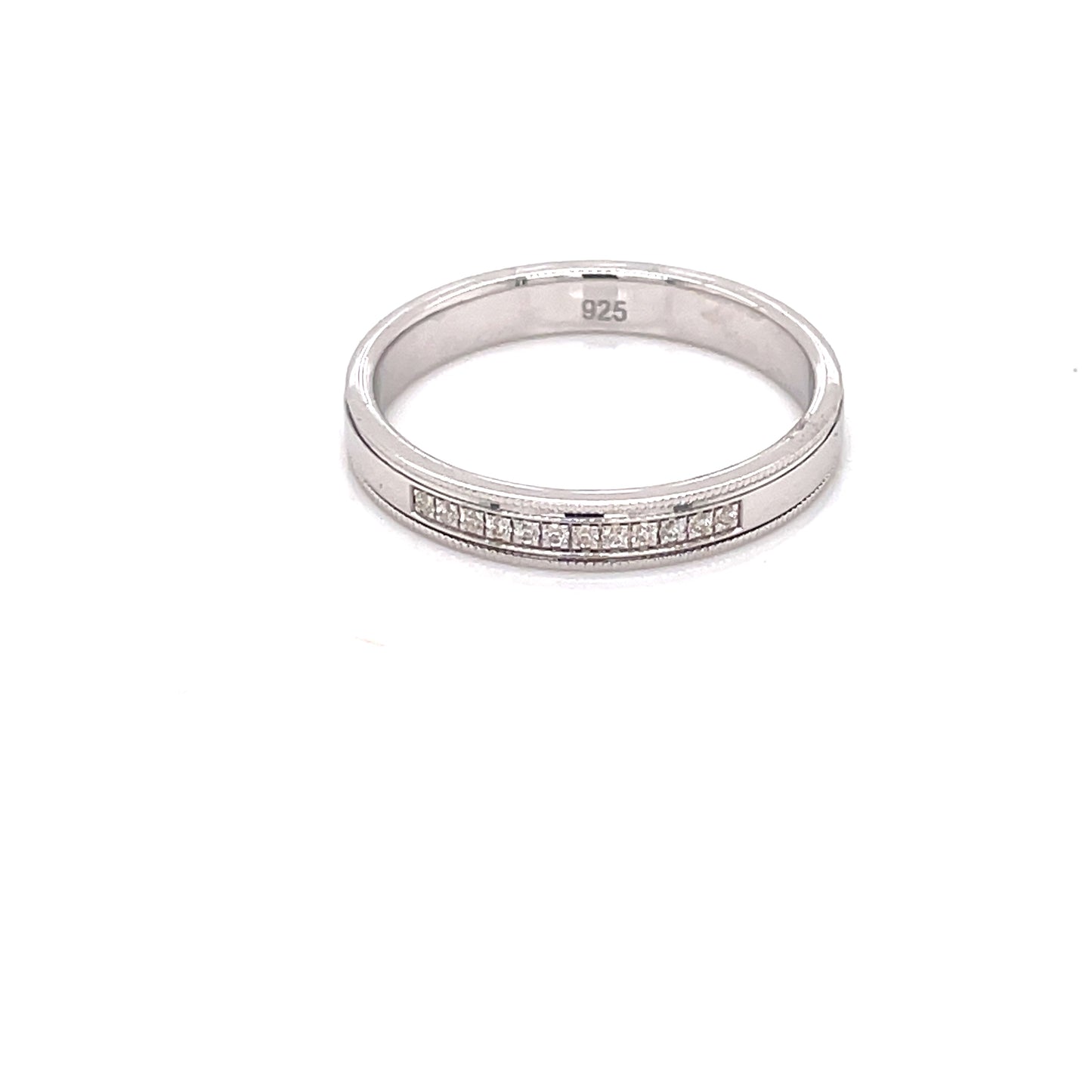 Sterling Silver 3mm CZ Wedding Ring RSW064