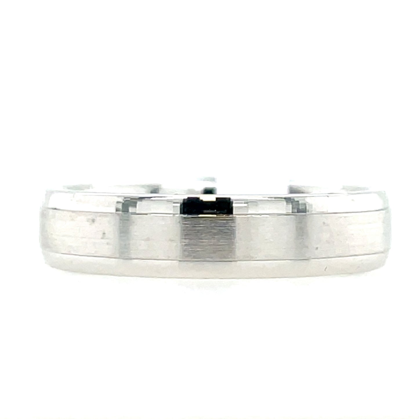 Sterling Silver Mens 5mm Matte Polished Edge Band Ring RSW077