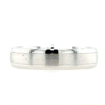 Sterling Silver Mens 5mm Matte Polished Edge Band Ring RSW077