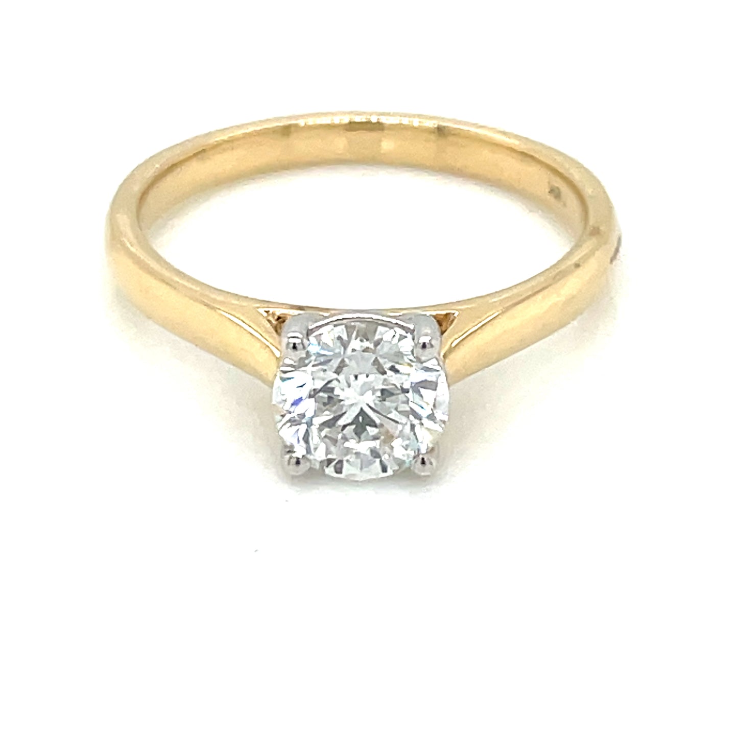 18ct Yellow Gold Lab Grown 1ct Round Brilliant Diamond Engagement Ring Z218