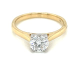 18ct Yellow Gold Lab Grown 1ct Round Brilliant Diamond Engagement Ring Z218