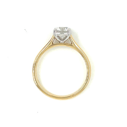 18ct Yellow Gold Lab Grown 1ct Round Brilliant Diamond Engagement Ring Z218