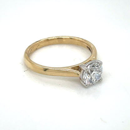 18ct Yellow Gold Lab Grown 1ct Round Brilliant Diamond Engagement Ring Z218