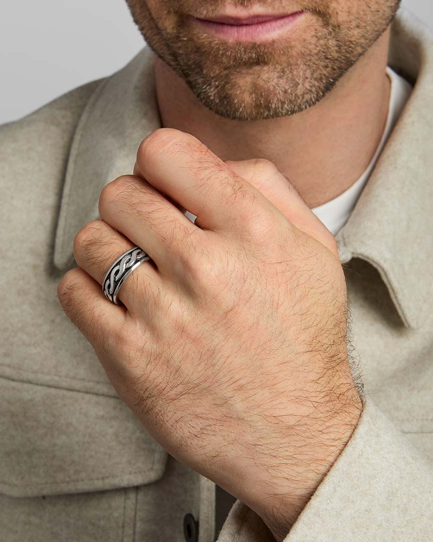 Sterling Silver Mens Celtic Ring S2649