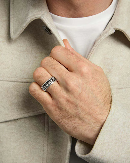 Sterling Silver Mens Oxidised Claddagh Ring S2828