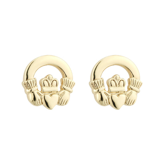 GOLD PLATED CLADDAGH STUD EARRINGS S3215