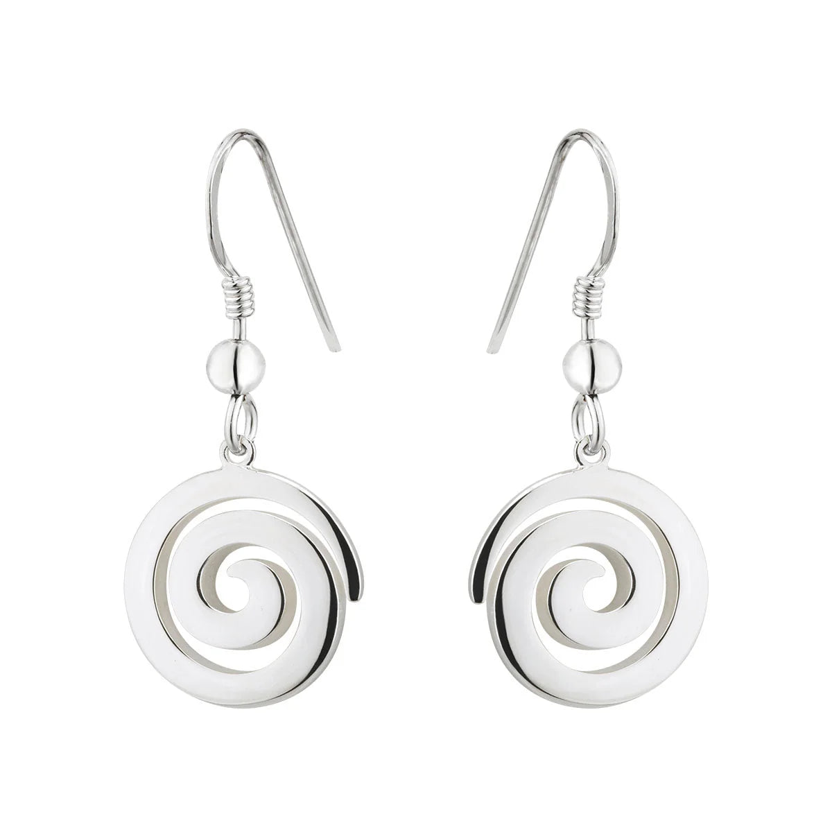 Sterling Silver Celtic Spiral Drop Earrings S33916