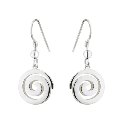 Sterling Silver Celtic Spiral Drop Earrings S33916