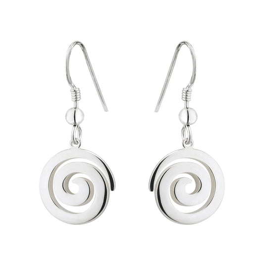 Sterling Silver Celtic Spiral Drop Earrings S33916