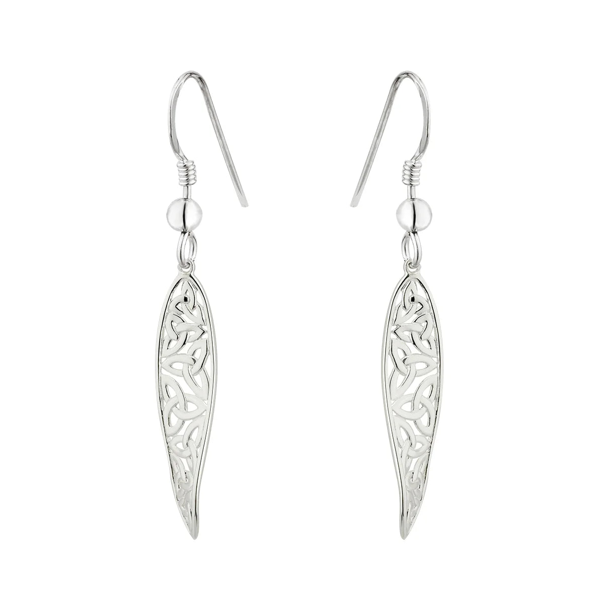 Sterling Silver Celtic Twist Drop Earrings S33919