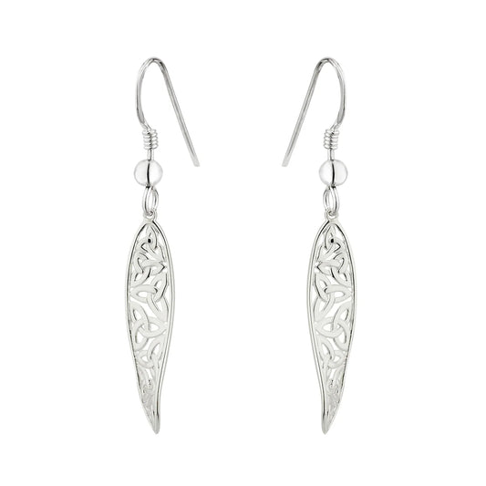 Sterling Silver Celtic Twist Drop Earrings S33919