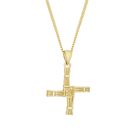Gold Plated Large St Bridgid's Cross Pendant S47411
