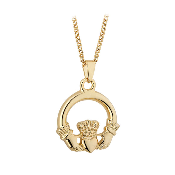GOLD PLATED CLADDAGH PENDANT S4893
