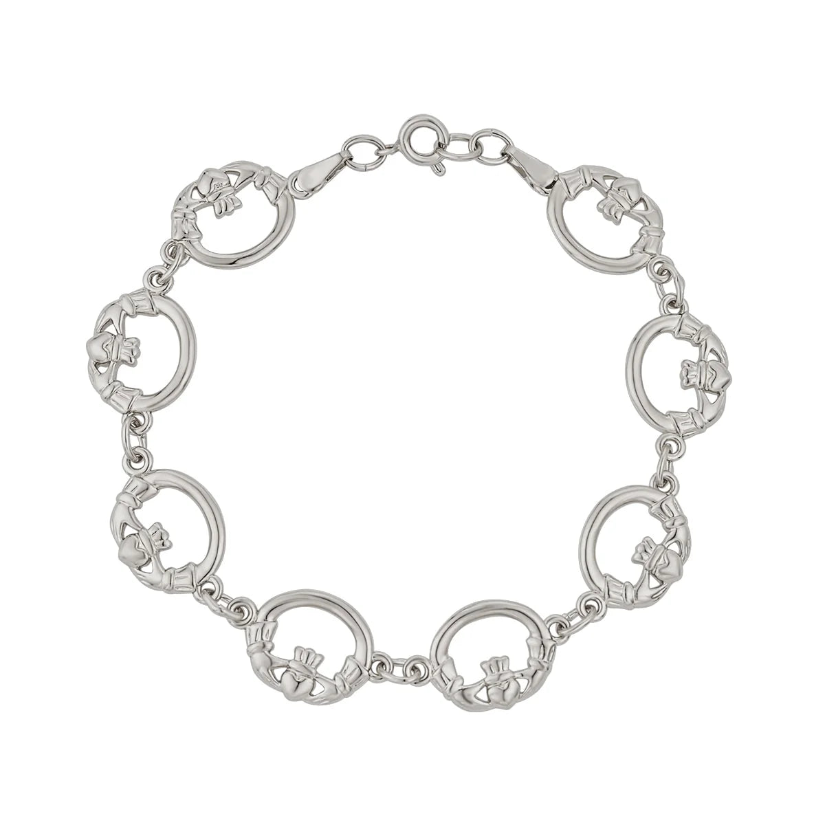 Rhodium Plated Claddagh Bracelet S50164R