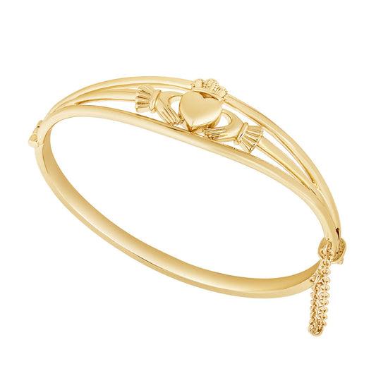 Gold Plated Claddagh Bangle S50210