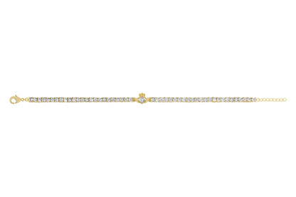 Gold Plated Crystal Claddagh Tennis Bracelet S50251