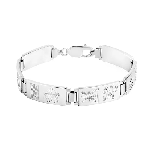 Silver History Of Ireland Six Link Bracelet S5331